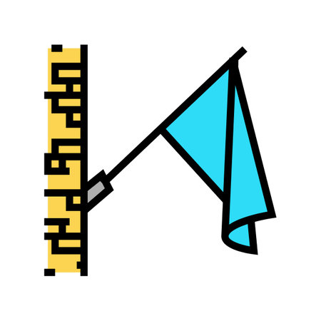 pole flag color icon vector. pole flag sign. isolated symbol illustrationのイラスト素材
