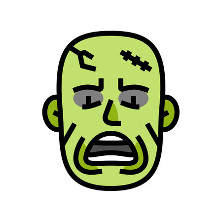 zombie evil color icon vector. zombie evil sign. isolated symbol illustrationのイラスト素材