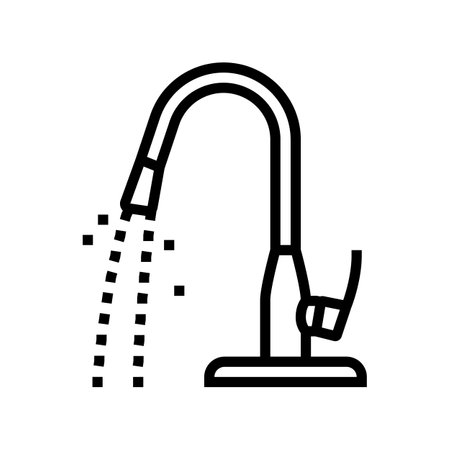 drop faucet water line icon vector. drop faucet water sign. isolated contour symbol black illustrationのイラスト素材