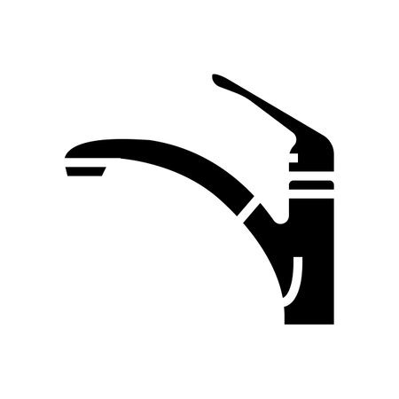 bathroom faucet water glyph icon vector. bathroom faucet water sign. isolated symbol illustrationのイラスト素材