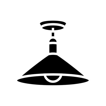 metal lamp ceiling glyph icon vector. metal lamp ceiling sign. isolated symbol illustrationのイラスト素材