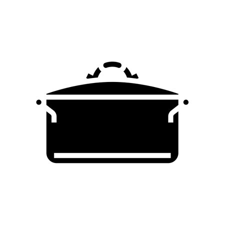 food pot cooking glyph icon vector. food pot cooking sign. isolated symbol illustrationのイラスト素材
