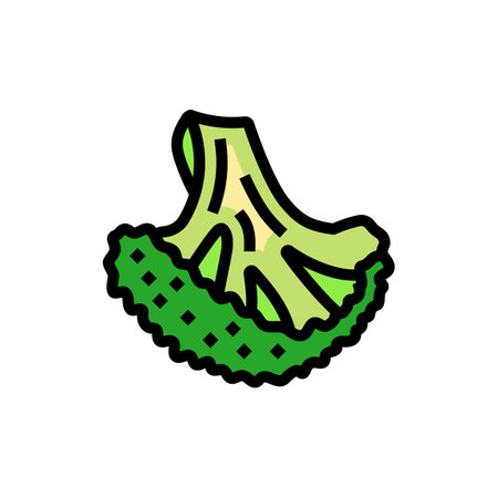 cut broccoli color icon vector. cut broccoli sign. isolated symbol illustration