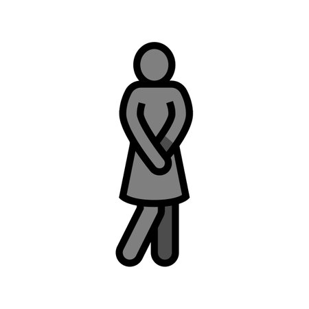 woman toilet silhouette color icon vector. woman toilet silhouette sign. isolated symbol illustrationのイラスト素材