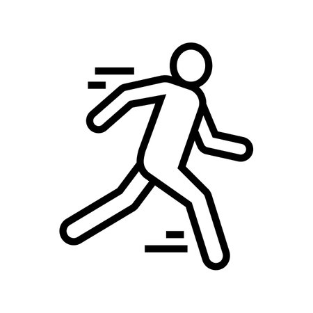 run man silhouette line icon vector. run man silhouette sign. isolated contour symbol black illustrationのイラスト素材