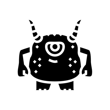 cool monster alien glyph icon vector. cool monster alien sign. isolated symbol illustrationのイラスト素材