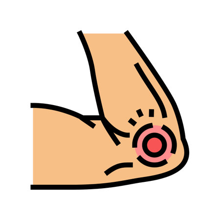 elbow pain body ache color icon vector. elbow pain body ache sign. isolated symbol illustrationのイラスト素材