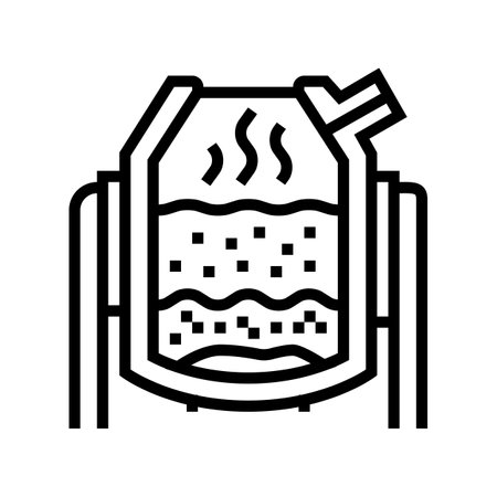 basic oxygen furnace steel production line icon vector. basic oxygen furnace steel production sign. isolated contour symbol black illustrationのイラスト素材