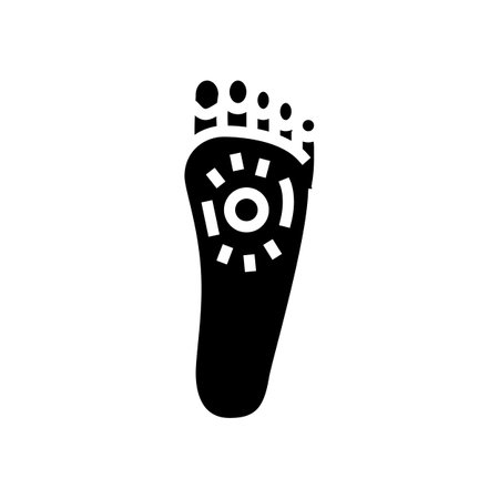 foot pain body ache glyph icon vector. foot pain body ache sign. isolated symbol illustrationのイラスト素材