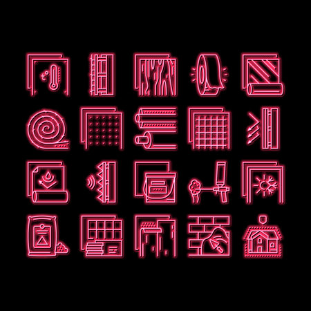 Insulation Building neon glow icon illustrationのイラスト素材