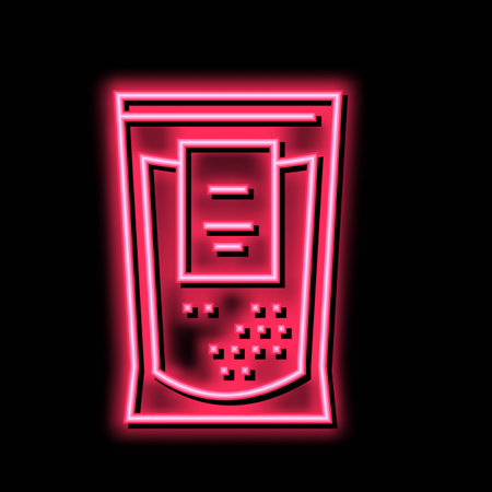 spice bag neon glow icon illustrationのイラスト素材