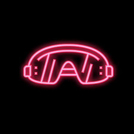 glasses wingsuit tool neon glow icon illustrationのイラスト素材