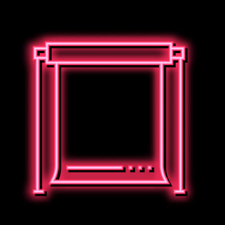 background photo studio equipment neon glow icon illustrationのイラスト素材