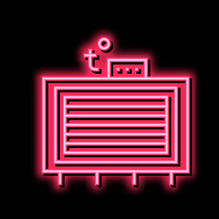 plywood factory heater neon glow icon illustrationのイラスト素材