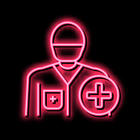 doctor medical worker neon glow icon illustrationのイラスト素材