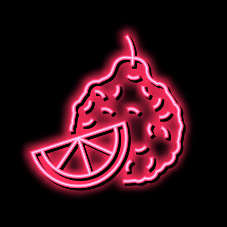 bergamot aromatherapy neon glow icon illustrationのイラスト素材