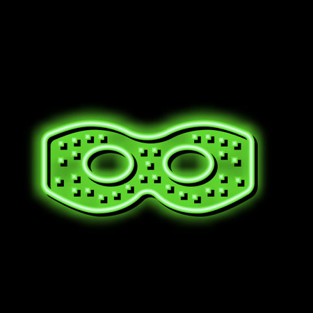 eye mask neon glow icon illustrationのイラスト素材