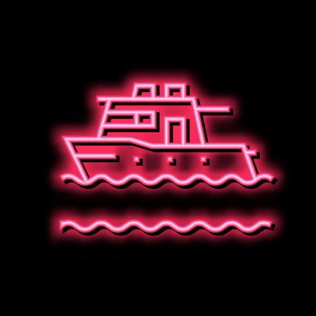 boat floating in sea color icon vector illustrationのイラスト素材