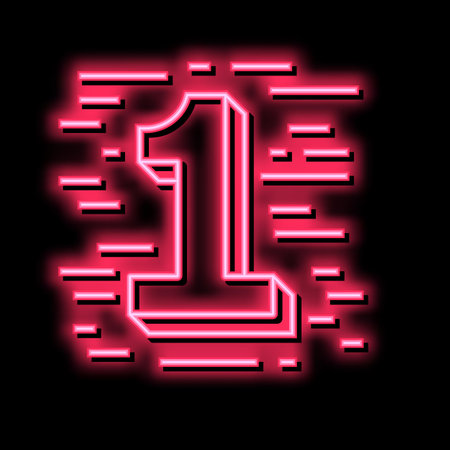 first number neon glow icon illustrationのイラスト素材