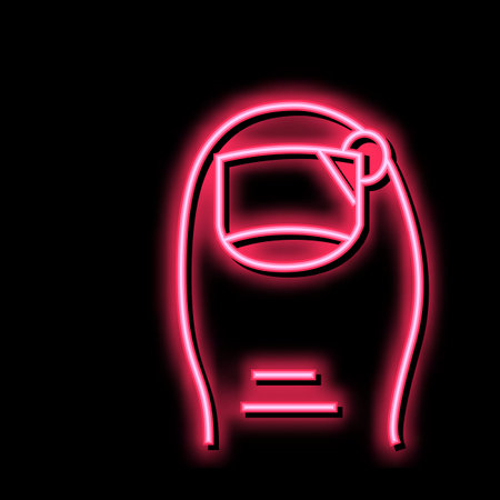 cotton under nail neon glow icon illustrationのイラスト素材