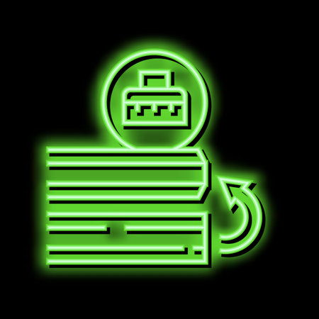 polishing mirror neon glow icon illustrationのイラスト素材