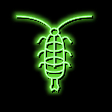 zooplankton ocean neon glow icon illustrationのイラスト素材