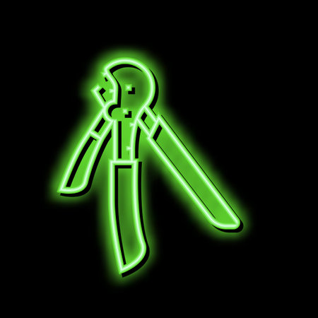 step crimper neon glow icon illustrationのイラスト素材