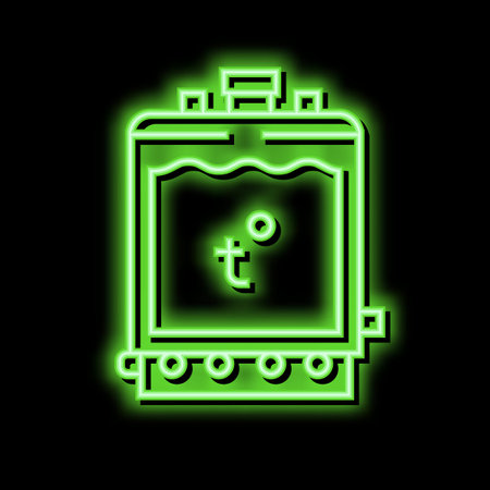warming tank for preparing cheese neon glow icon illustrationのイラスト素材