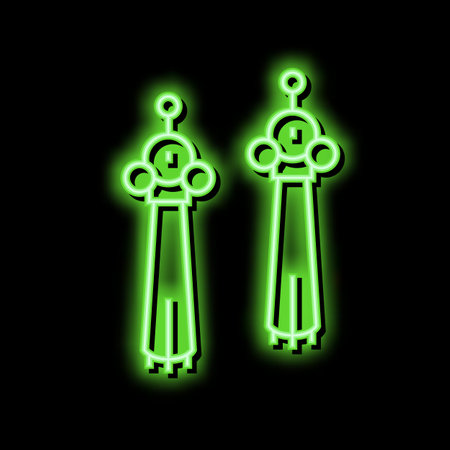 earrings tassels jewellery neon glow icon illustrationのイラスト素材