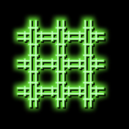 welded wire mesh wwf neon glow icon illustrationのイラスト素材