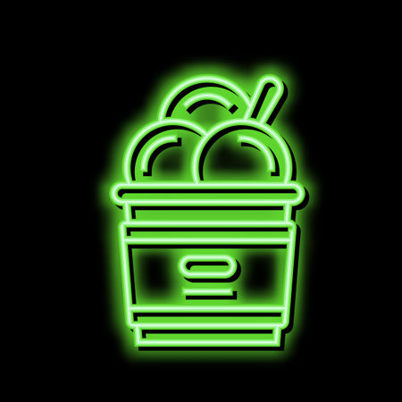 ice cream neon glow icon illustrationのイラスト素材