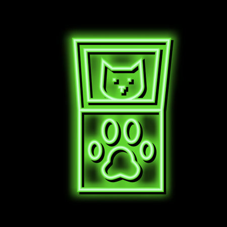 paw pals paw print kit neon glow icon illustrationのイラスト素材