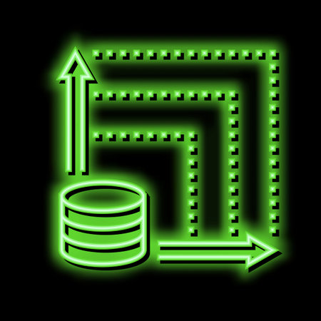 graphic monitoring digital processing neon glow icon illustrationのイラスト素材