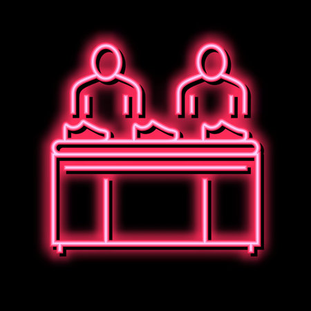shoe conveyor control workers color icon vector illustrationのイラスト素材