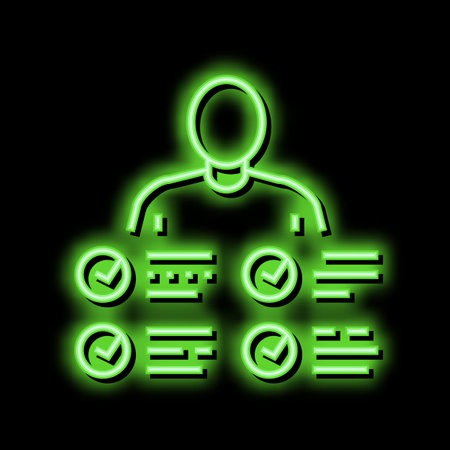characteristics skill neon glow icon illustrationのイラスト素材