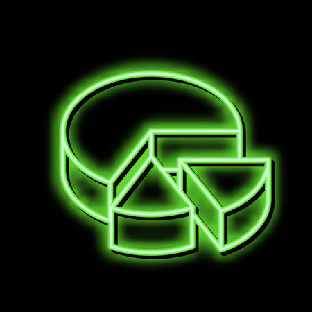 cooked cheese food dairy product neon glow icon illustrationのイラスト素材