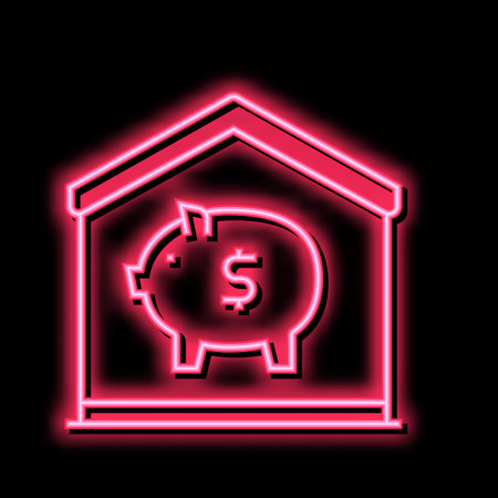 finance pig money box at home color icon vector illustrationのイラスト素材