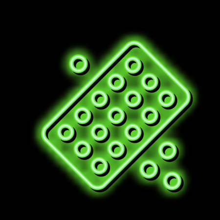 drug homeopathy package neon glow icon illustrationのイラスト素材