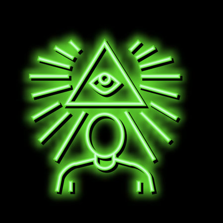 mindfulness soft skill neon glow icon illustration