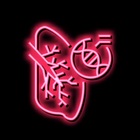 infection and virus of lungs neon glow icon illustrationのイラスト素材