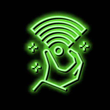 high speed internet access neon glow icon illustrationのイラスト素材