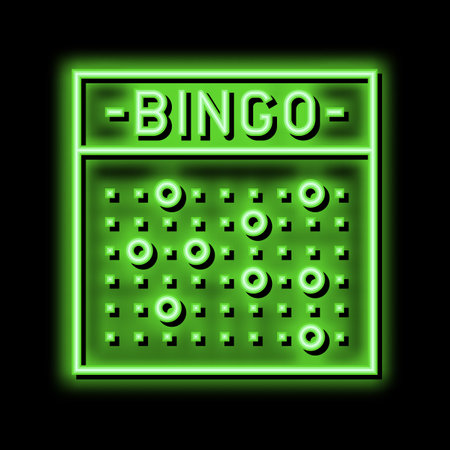 bingo game neon glow icon illustrationのイラスト素材