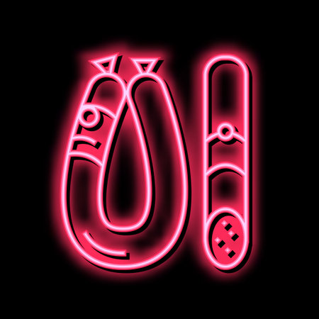 sausages meat product food neon glow icon illustrationのイラスト素材