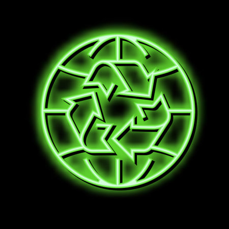 environment ecosystem neon glow icon illustrationのイラスト素材