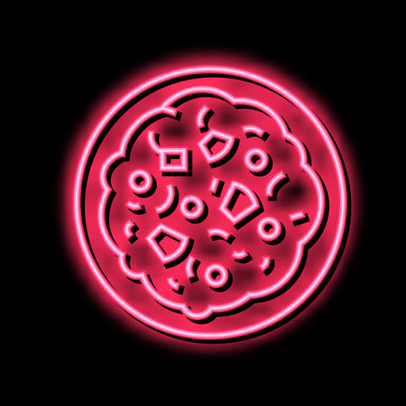 poridge oatmeal in bowl neon glow icon illustrationのイラスト素材