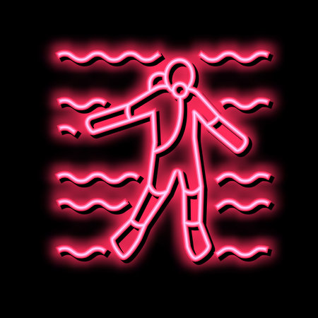 diver swimming underwater color icon vector illustrationのイラスト素材