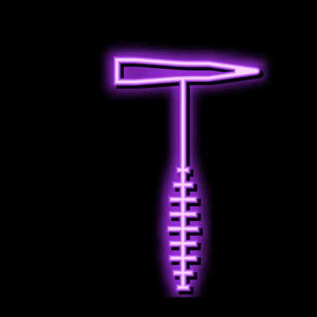 welders hammer tool neon glow icon illustrationのイラスト素材