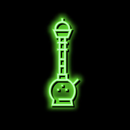 indian hookah neon glow icon illustrationのイラスト素材