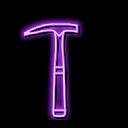 prospectors hammer tool neon glow icon illustrationのイラスト素材