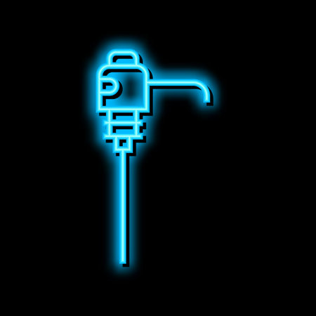 pump for water neon glow icon illustrationのイラスト素材